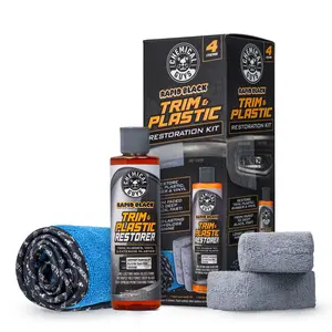 Chemical Guys Rapid Black Trim & Plastic Restorer Gel Kit - Restores Faded Car Trim, Rubber & Plastic to Deep Black Shine - No Mess Gel with Microfiber Applicators & Monster Extreme Towel - Long-Lasting Fade Protection