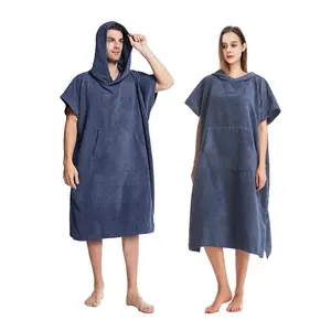 1pc Microfiber Changing Robe with Hooded Design and Convenient Pockets, Quick-Dry Warmer Changing Towel for Men and Women, Unisex Fit, Perfect for Camping, Surfing and Swimming.