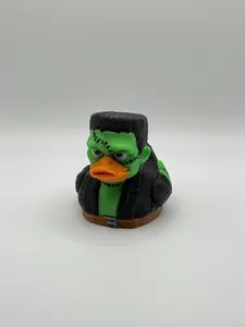 Franken-Duck “Quacken-stein” – 3D Printed Hard Plastic – Green Monster Rubber Duck – Spooky Collectible Mini 2.5" Gift