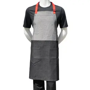 Chef Code | Denim 2-Pocket Adjustable Neck Apron |  Men's Service Uniform Apron