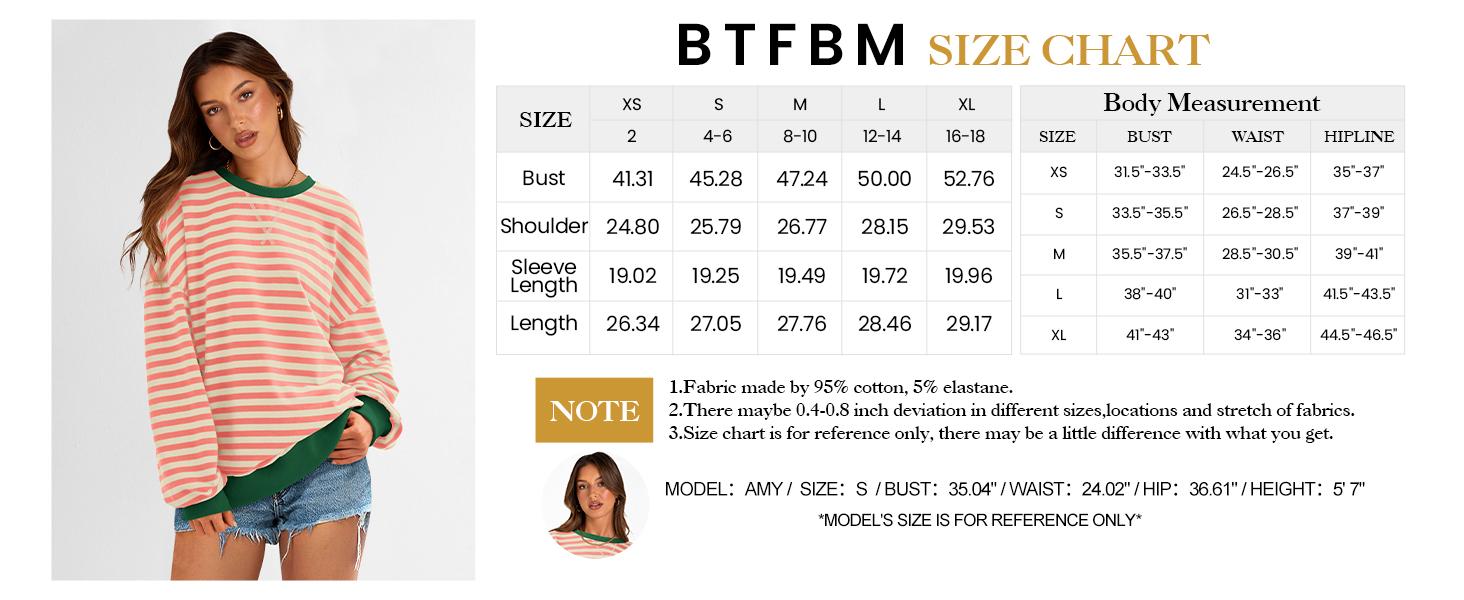 BTFBM Women's Striped Hoodie Sweatshirt with Long Lantern Sleeves for Fall 2026 - Womenswear