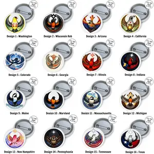 USA State Anti ICE Activist Die-cut Pin Button, Resistance Symbol Community Solidarity Vinyl, State in US Political Pin Button