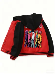 Teen Boys Girls Graphic Baseball Jacket, Teen Titans Jackets, Huntrix Hooded Sweatshirt, Christmas Halloween Clothing, Outdoor Sports Wear