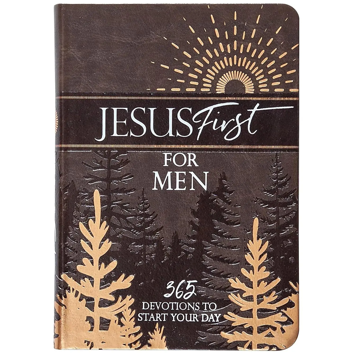 Jesus First Men's Faith-Focused 365 Daily Devotions Book - Imitation Leather Cover, Religion-Inspired for Daily Morning Inspiration, Strength, Peace