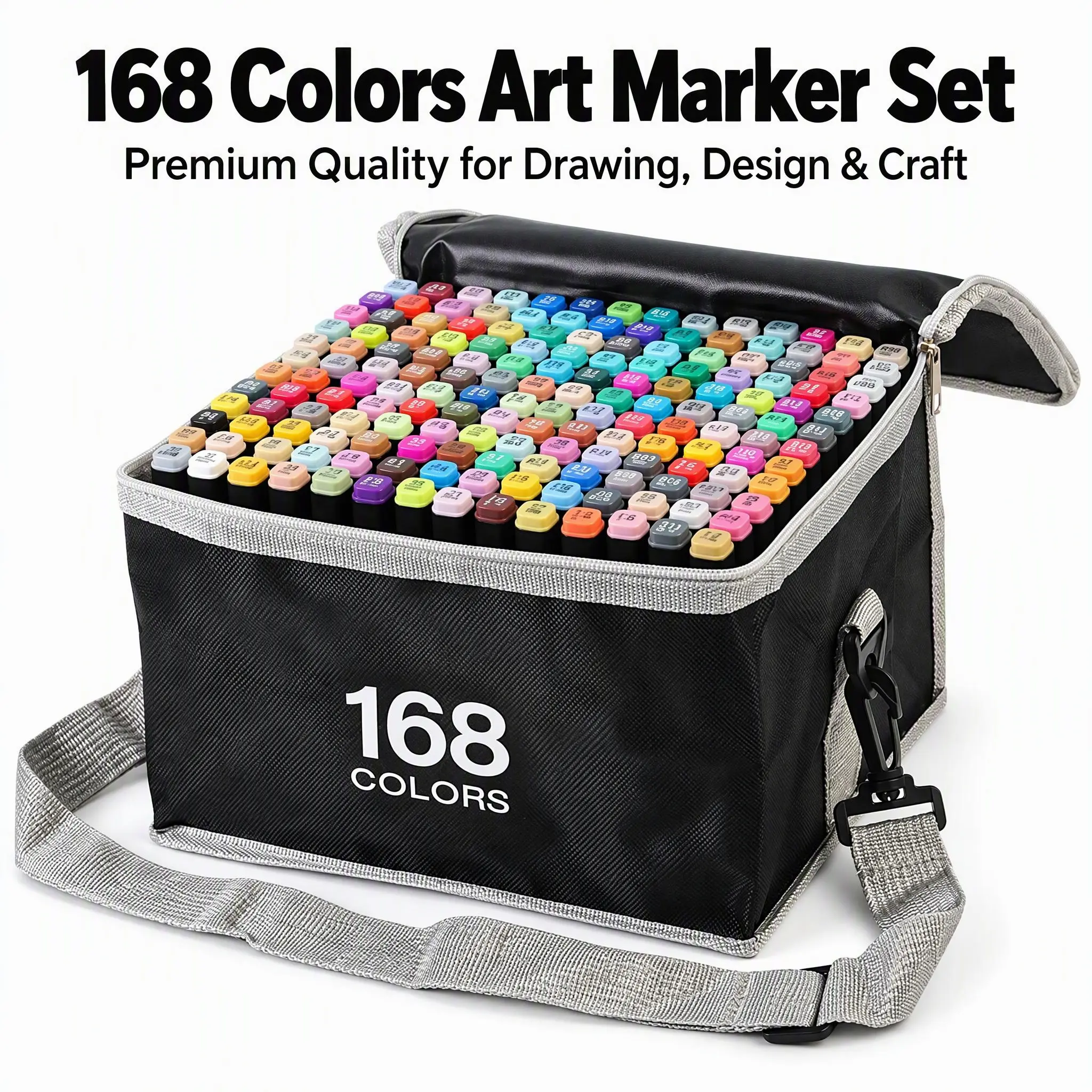 Dual Tip Alcohol Art Markers Set, 120/168/262 Vibrant  , Twin Chisel & Fine Bullet Tip Sketch Marker Pens with Portable Carry Case, Art Supplies for Artists, Students, Beginners & Kids Drawing Manga Coloring