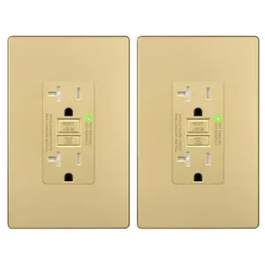 20A GFCI Outlet, Tamper-Resistant Receptacle with Self-Test, LED , ETL Listed, Anti-Interference (No-False-Trip) Protection, Residential/Commercial, Screwless Wall Plate, , 2 Pack