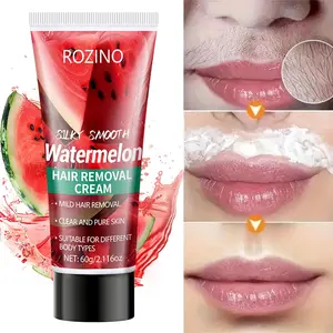 2pcs 60g watermelon hair removal cream, 2-minute quick hair removal, can be used for beard, leg, armpit, chest, private parts, gentle and non irritating, painless, never regrowth, the best choice for hair removal, suitable for both men and women