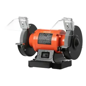 fathersdaygift VEVOR Bench Grinder, 6-inch Single Speed Bench Grinder, 3450RPM High-Speed Table Grinders with 450W 3.8A Induction Motor, 36/60-Grit Grinding Wheel Adjustable Eye Shield for Fast Sharpening Grinding