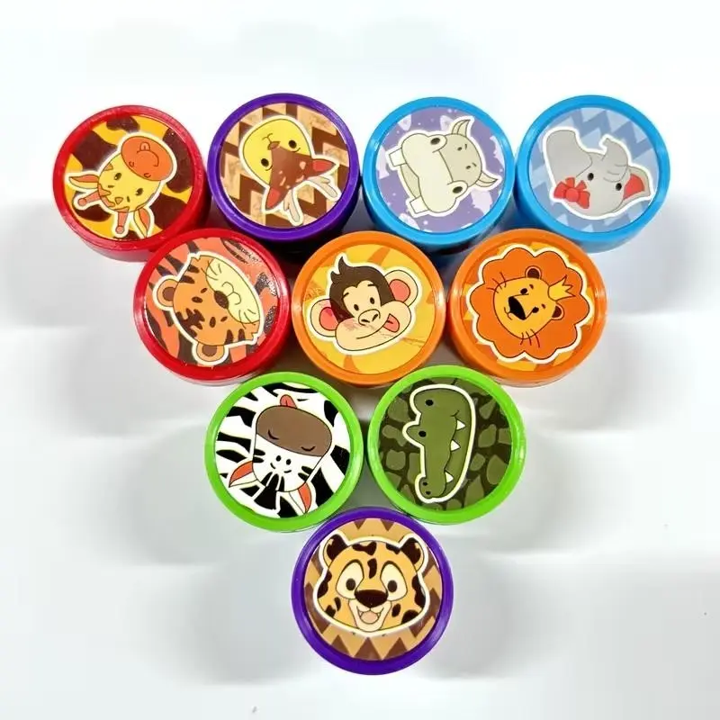 10/20 Animal Stamps, Jungle Adventure Party Gifts, Fun DIY Kits - Zoo Animal Stamps, Self-Inking Stamps