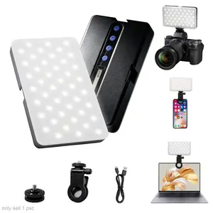 LED Portable Selfie Light,90 LED Rechargeable iPhone Fill Lights,Clip & Camera Tripod Adapter,3 Light Modes for Camera Picture,Makeup Photo,Video Conferences,Laptop Use,Zoom Meetings,TikTok,Vlog Photography