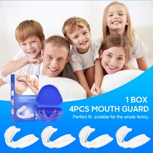 Dental Guards Mouth Guard for Grinding Teeth at Night Anti-grinding & Anti-bruxism Protection Clear Design with Blue Handles Mouthpiece