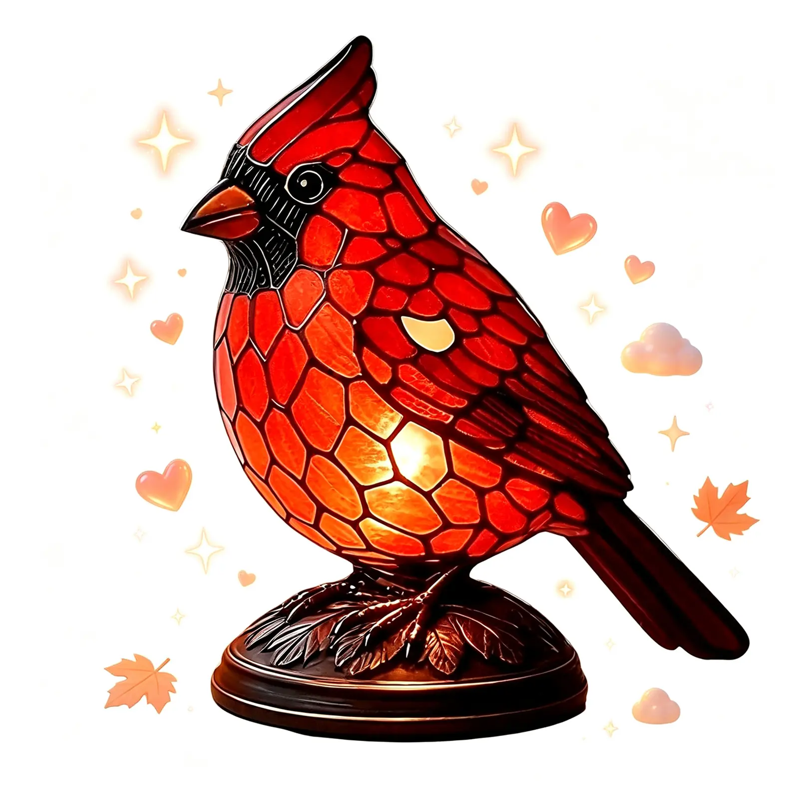 Cardinal Lamp Red Cardinal Lamp, Resin Birds Night Light, Red Resin Birds Desk Light for Bedroom Living Room, Office
