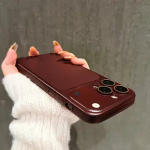 Wine Plain Dual-Sided Protective Phone Case Cover for Apple iPhone 11 12 13 14 15 16 17 Series, Anti-Scratch Shockproof Protection, Holiday Gift, Accessories