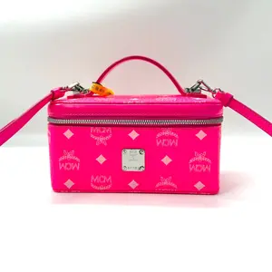 Pre-owned MCM AS Shown Shoulder Bags hz 5560 Neon Pink Visetos Coated Canvas Crossbody Bag 26.06.23