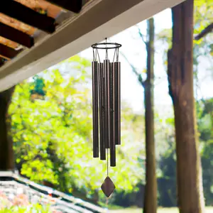 50" Long Dark Brown Metal Tubes Traditional Wind Chime