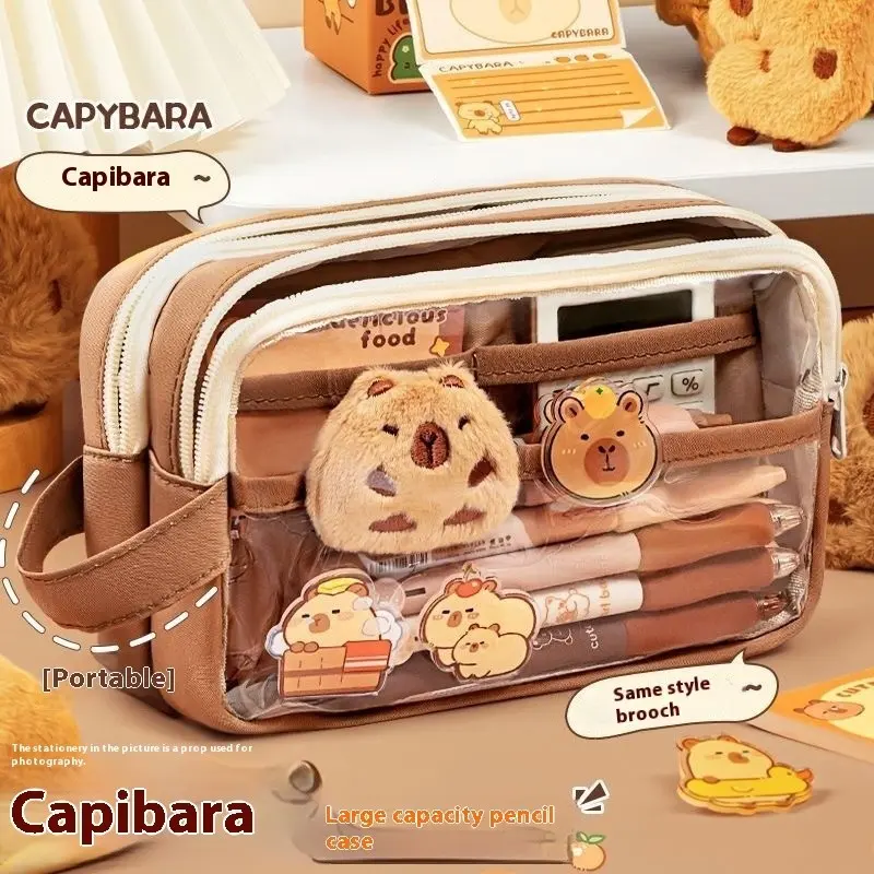 Cute Capybara Pencil Case Set, Writing Tools, Animal Theme Desktop Storage Box, Ideal for Students and Animal Lovers, Back-To-School Gift, Halloween, Christmas, Easter Gifts