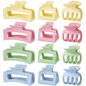 12 Pcs Hair Clips for Women 3 Styles Small Medium Large Claw Clips for Thin Thick Curly Hair, Strong Hold & Non-Slip Hair Clips, Stylish Matte Hair Accessories Ideal Gifts for Women