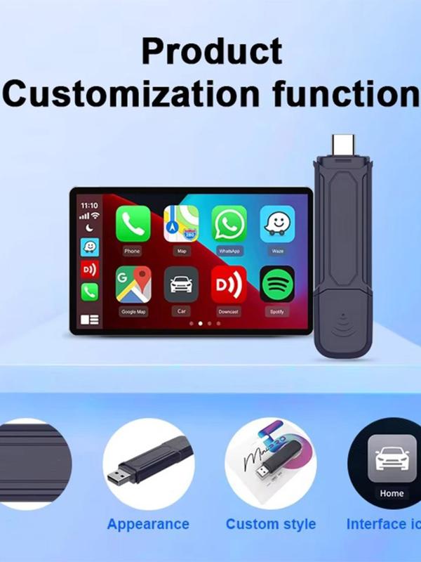 Wired to Wireless Carplay Adapter for Android Auto USB Connection, Seamless Car Integration for Modern Vehicles