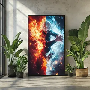 Shoto Todoroki My Hero Academia Anime Poster, My Hero Academia Shonen Hero Anime Posters (NO FRAME)