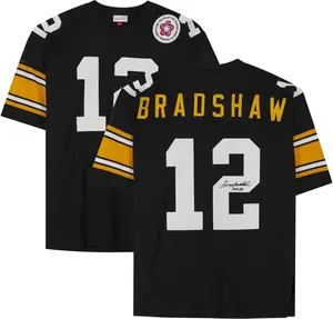 Terry Bradshaw Pittsburgh Steelers Autographed Black Mitchell & Ness Authentic Jersey with "HOF 89" Inscription - Fanatics Authentic Certified