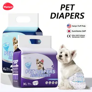 [HipiPet] Dog Diapers for Male & Female Dogs – Pet Puppy Pads for Small & Medium Dogs, Heat/Period Pants Incontinence Potty Training