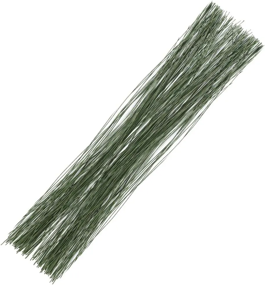 26 Gauge 14 Inch 100 Pcs Green Florist Flower Wire Stems for Crafts, Bouquet Stem Wrapping, Wreath Making and Flower Arrangement Supplies