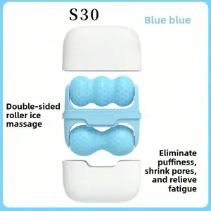 Double-headed Facial Ice Roller S30 Blue Adjustable Firming Tool for Women Portable Skincare Device Relieves Migraines Eliminates Puffiness Shrinks Pores Ideal Christmas New Year Gift