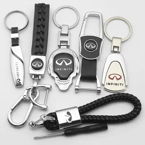 Infiniti 3D Metal & Leather Keychain Key Ring for Qx80 Q50 Q60, Premium Auto Styling Accessory, Durable Car Accessories