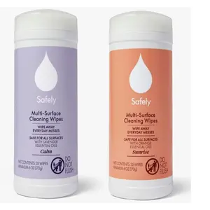 Safely All Purpose Cleaning Wipes Calm & Sunrise Scents Duo Multi Surface Wipes Made with Essential Oils 35 Wipes Each Unit