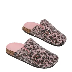 2026 leopard print bag head slippers fashionista with the same style out of the street flat-bottomed slippers casual soft-soled slippers one-pedal home slippers