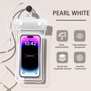 Waterproof Phone Pouch with Lanyard, Universal Clear Touchscreen Cell Phone Case, Underwater Photography Dry Bag for Swimming, Snorkeling, Water Park