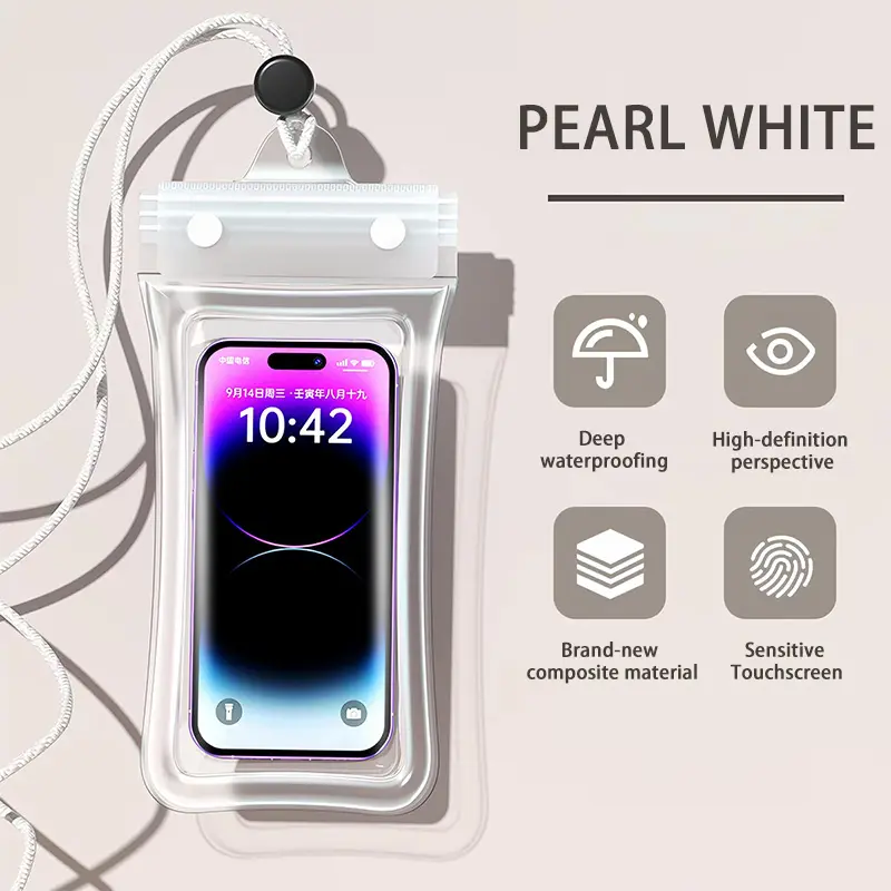 Waterproof Phone Pouch with Lanyard, Universal Clear Touchscreen Cell Phone Case, Underwater Photography Dry Bag for Swimming, Snorkeling, Water Park