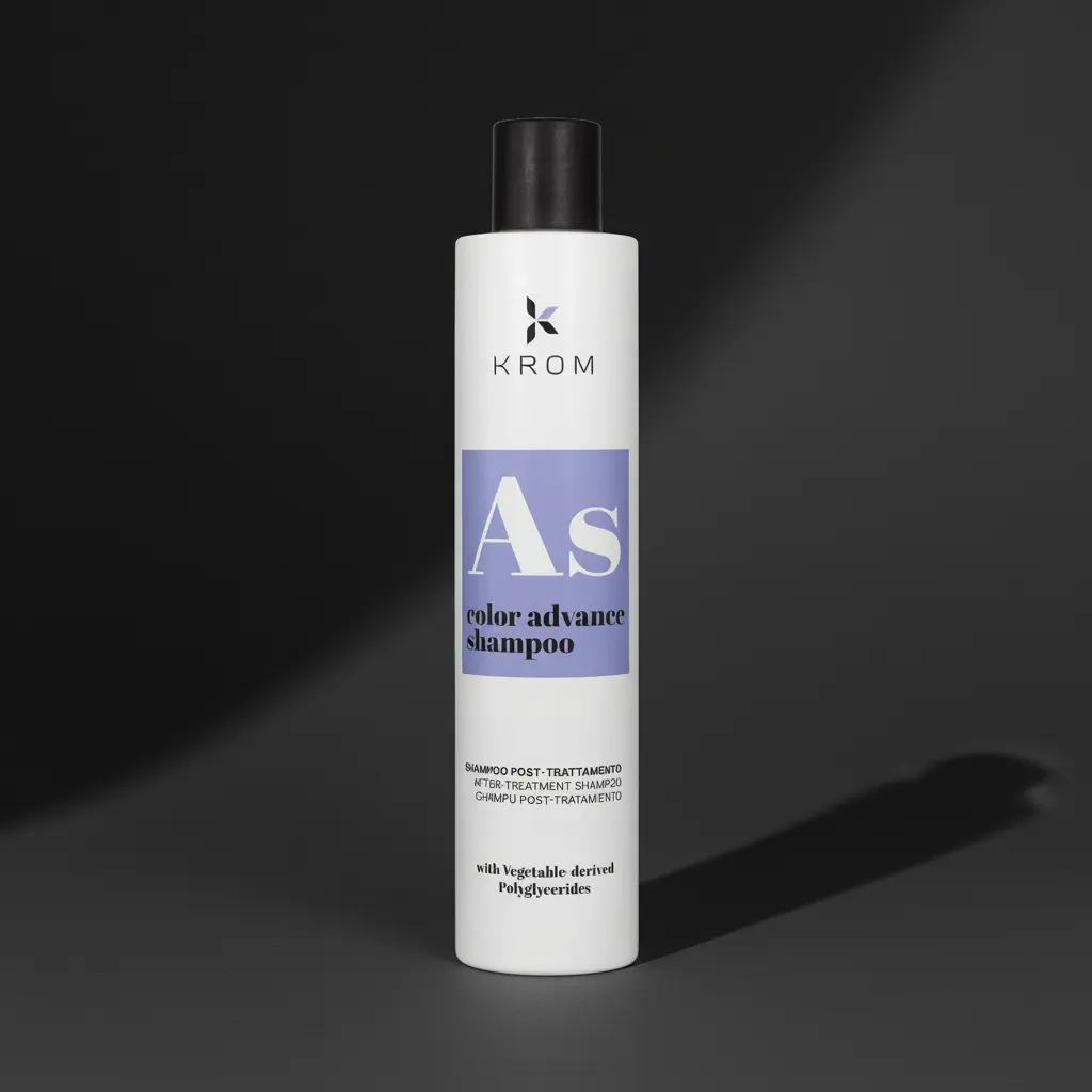 KROM Color Advance Shampoo Post-Treatment for Enhanced Cosmetic Coloring with Acidic pH Formula for Stronger Hair Structure and Long-Lasting Color