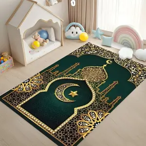 Prayer Mat Carpet Ancient and Simple Carpet Suitable for Retro Living Room Carpet Bedroom Carpet Office Home Kitchen Decoration, Creative Carpet, Muslim Prayer Rugs
