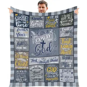 Christian Gifts Blanket For Men - I Am A Of God Throw Blanket Inspirational Religious Baptism Gift Birthday Christmas Catholic Faith Bible Gifts For Priest Age 60 X 50 Inches,Easter Gifts, Easter Decor Polyester Blankets, Souvenir Blankets