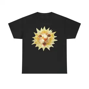 Sun Funny Kitty Tee Shirt - Sweatshirt - Hoodie Unisex Heavy Cotton Tee - Cat Fan Merch