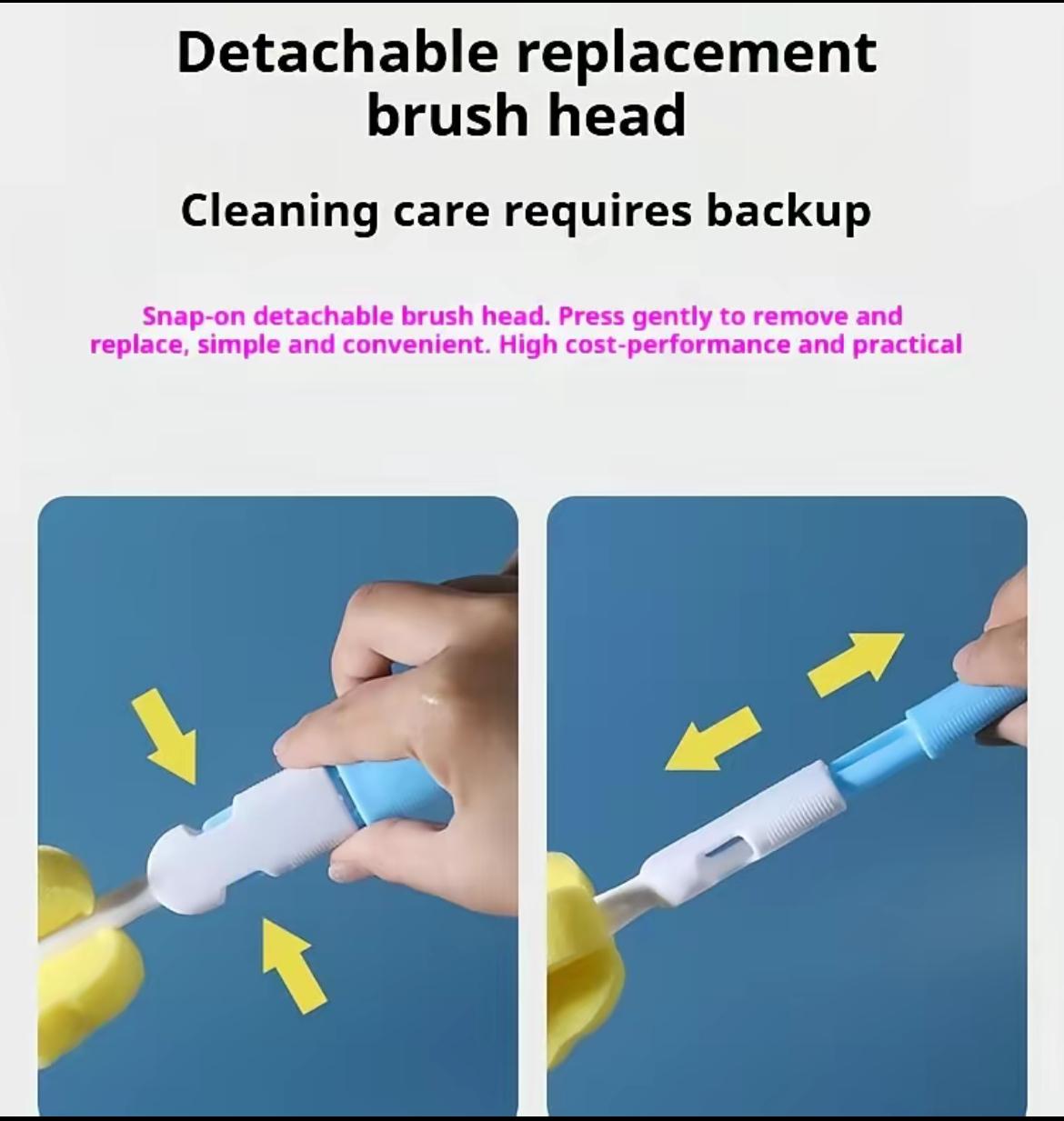 Kid Keeper Baby Bottle Brush Set – Nylon Sponge & Scrubbing Brush for Cleaning Bottles, Blue