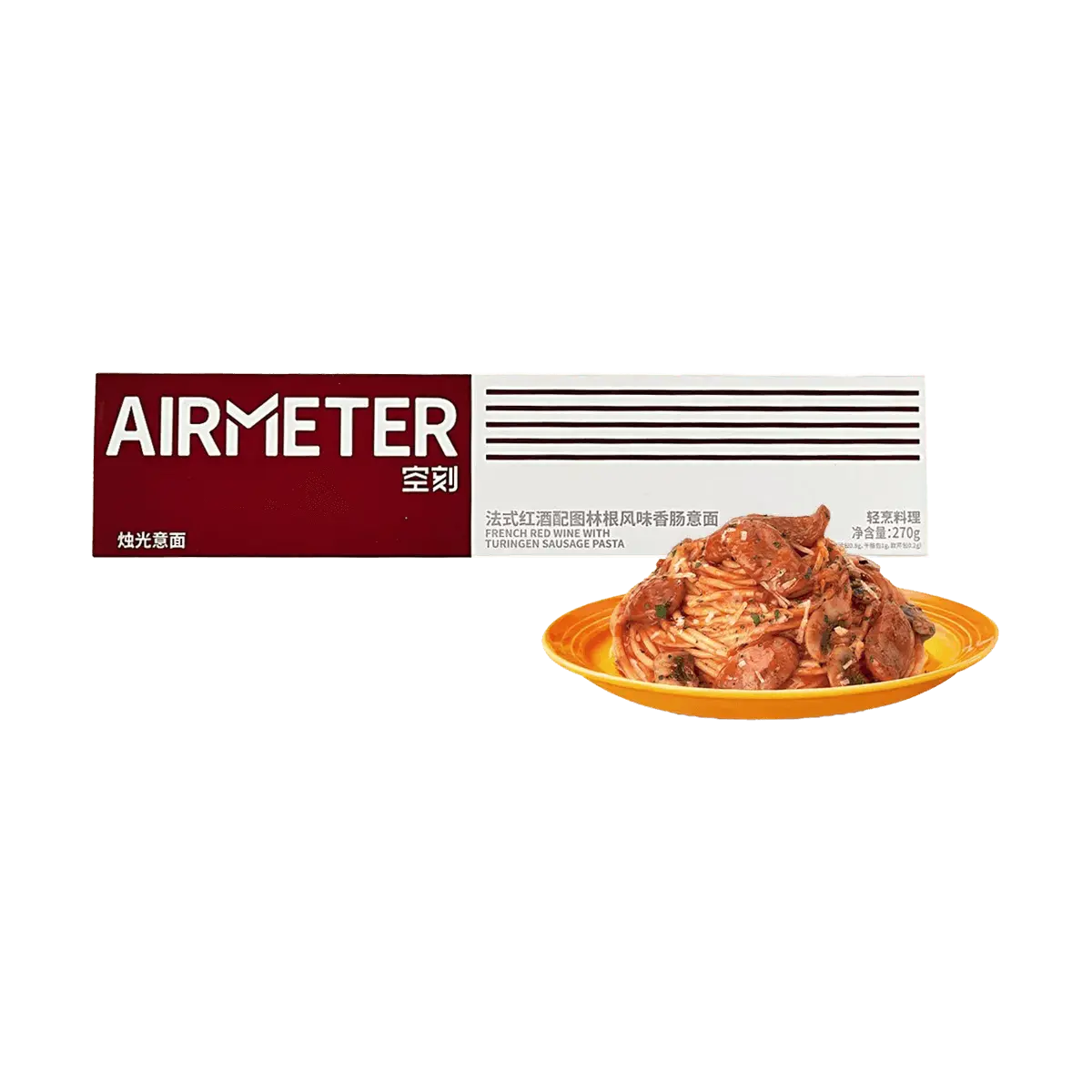 AIRMETER French Red Wine Sausage Pasta 270g - Quick & Easy Italian Meal for Late Night Snacks