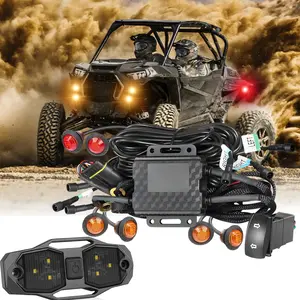 JIEPENG UTV Turn Signal Kit, 6-Pod 12V Vehicle Accessories with White-Amber Brake/Turn System, White LED Dome Light, Offroad Safety, Easy Installation, Street Legal for Polaris, Can Am UTV Powersports