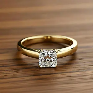 Elegant Princess Cut Cubic Zirconia Solitaire Ring, 4-Prong Setting Engagement Wedding Band for Women, Ideal for Proposal Anniversary and Daily Wear