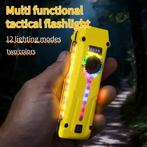 Pen clip multifunctional tactical flashlight with strong magnetic EDC work light, 12 level light, mini portable, long endurance outdoor emergency maintenance, camping light, teaching and testing atmosphere light, fishing light, tool light