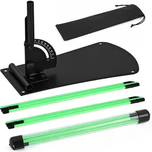 Golf Training Aid Golf Alignment Sticks Holder Angle Adjustable, Golf Swing Training Aid for Aiming Putting, Golf Training Aids with 2 Alignment Sticks and Portable Bag, Golf Gifts for Men Women