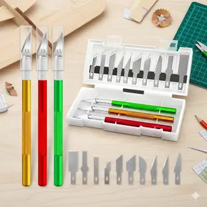 13-Piece Aluminum Engraving Tool Set, Precision Carving & Cutting Kit with 360° Rotating Blades, Sharp Steel Craft Knives for DIY, Paper, Plastic, Leather, Art & Model Making, Portable, Ergonomic Grip, Home & Outdoor Use.