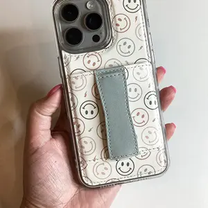 Neutral Smiles Phone Case with Card Holder