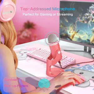 Haomuren K66 USB Condenser Microphone with base stand and Type-C adapter,Computer PC Gaming Mic,Plug&Play Microphones for PS 4&5.Monitor Adjust&Volume Control,Mic Gain Control,Mute Button for TikTok,YouTube Podcast on Mac&Windows