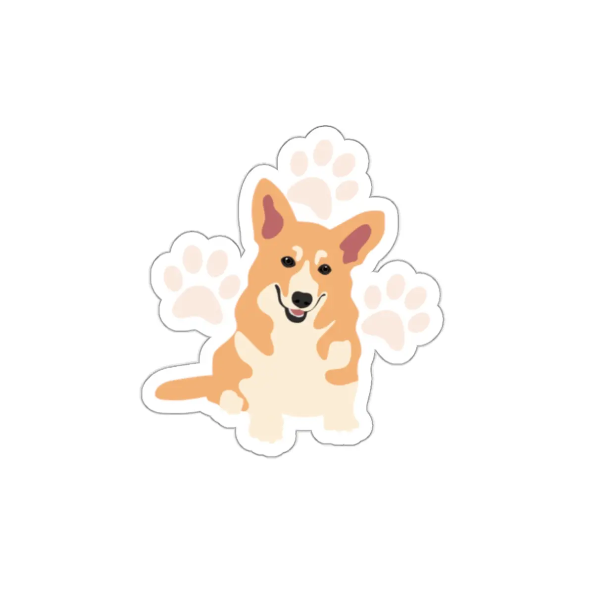 Corgi Sticker Pack, Cute Die-Cut Sticker, Paw Print Decals, Laptop Decal, Car Stickers, Vinyl Decals