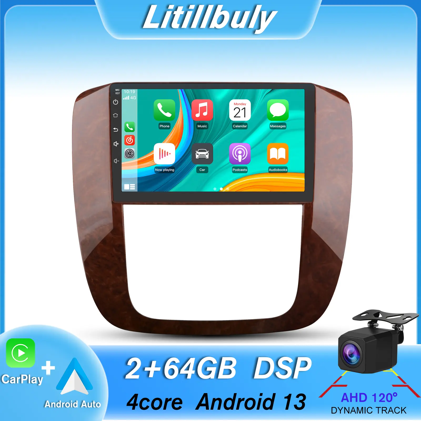 Car Radio Stereo for GMC Yukon 2007-2013 & Chevrolet Tahoe/Suburhan 2007-2013  touch screen has Android Auto Wireless Carplay, Bluetooth WIFI supports GPS Navigation