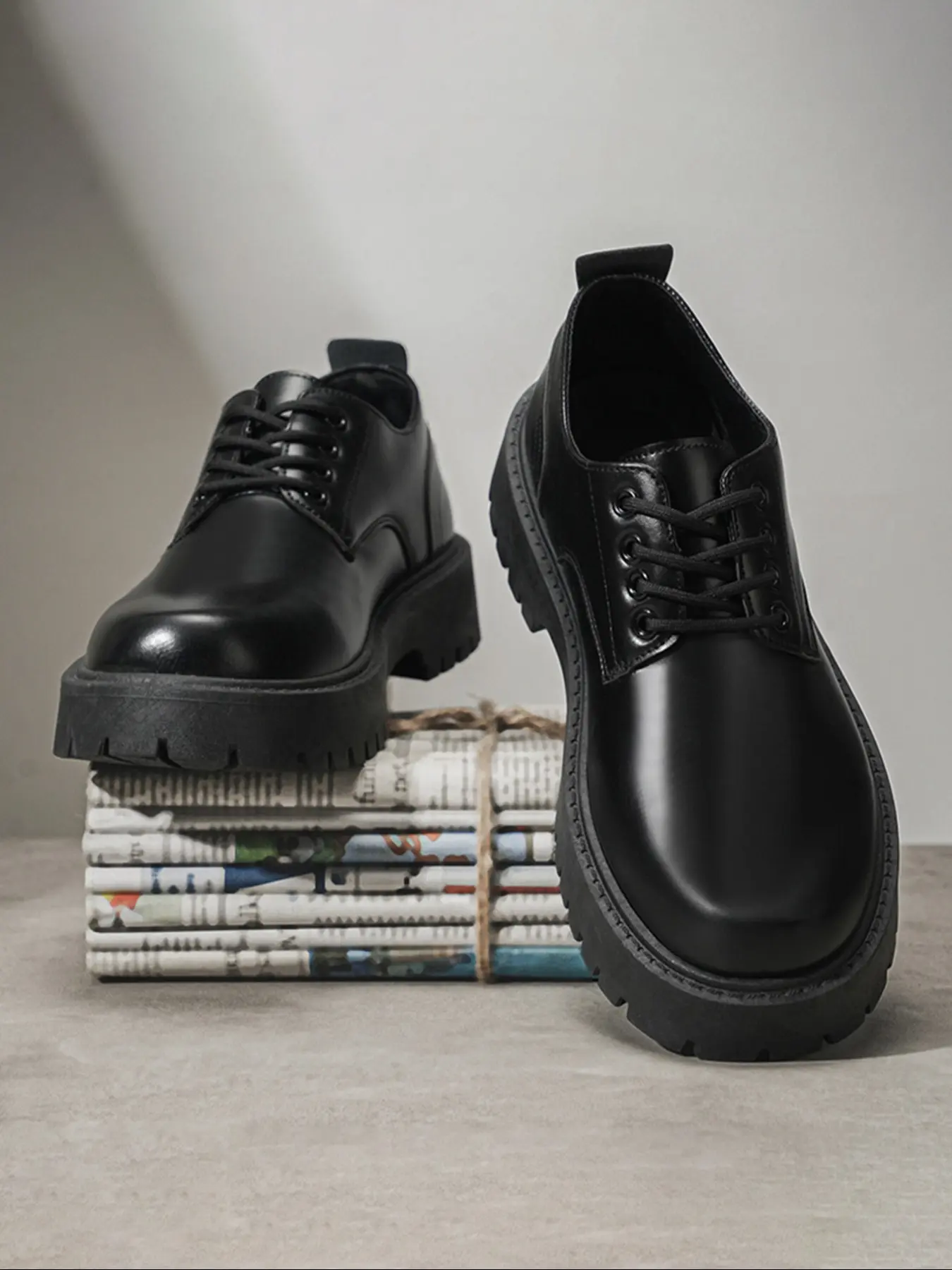 Men's Formal Business Office Shoes, Youth Casual Leather Shoes, Stylish British Style Men's Dress Shoes, Trendy Large Head Design Footwear, Office Work Footwear