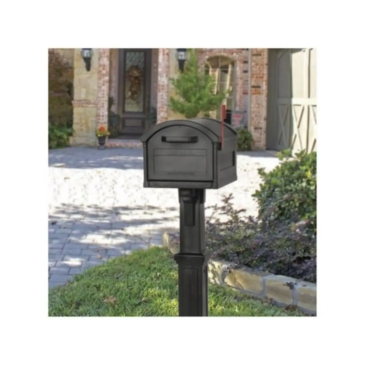 212 MAIN Extra Large Black Plastic Grand Haven Mailbox & Post Cover Combo - Magnetic Latch, Rust-Proof, 21 lbs, Double-Wall Construction, Easy Installation, Some Assembly Required, Ample Space, 16.63"x20.1"x54.12" (Home Improvement)