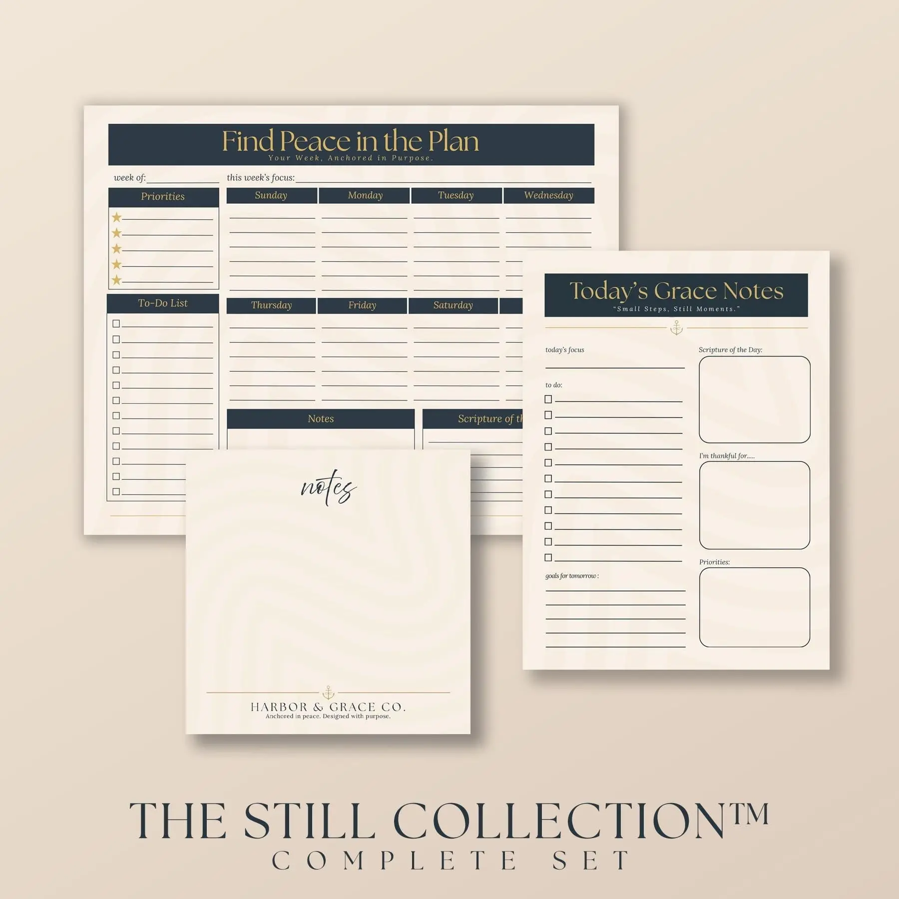 Christian Stationery Gift Set - 3-Piece Faith Planner Bundle